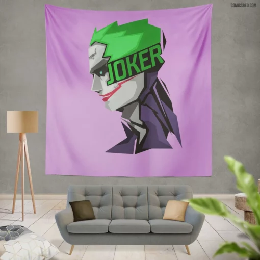 Joker Chaos and Mischief Comic Wall Tapestry