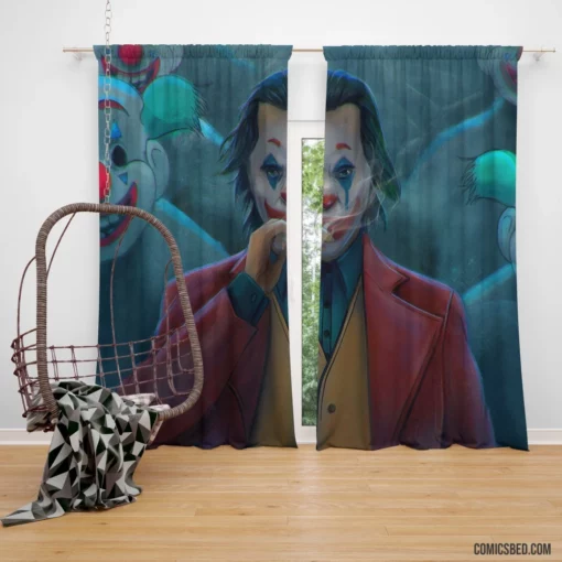 Joker Clown DC Chaotic Jester Comic Curtain