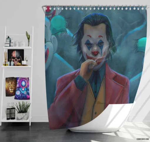 Joker Clown DC Chaotic Jester Comic Shower Curtain