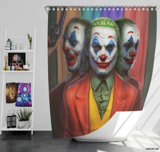 Joker Clown DC Colorful Villain Comic Shower Curtain