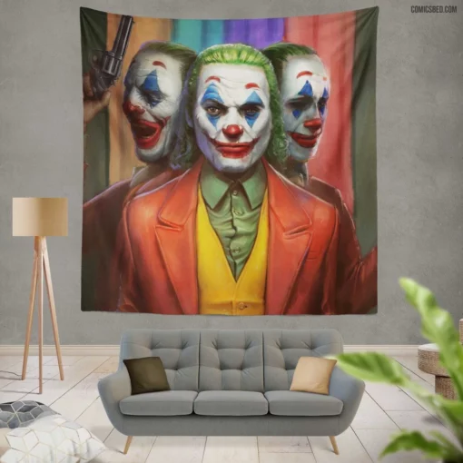 Joker Clown DC Colorful Villain Comic Wall Tapestry