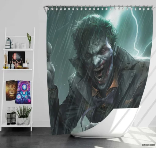 Joker DC Chaotic Chuckle Comic Shower Curtain