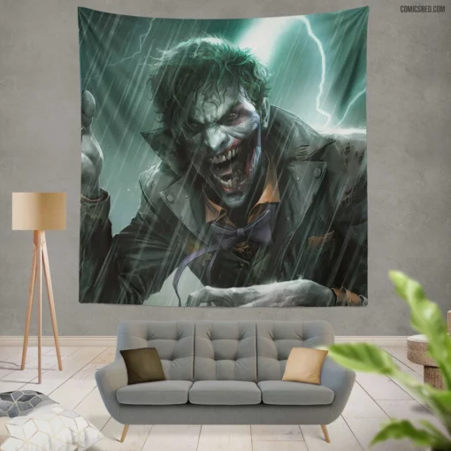 Joker DC Chaotic Chuckle Comic Wall Tapestry