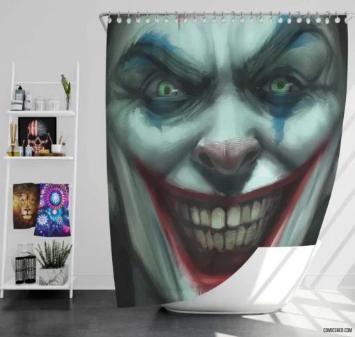 Joker DC Chaotic Clown Comic Shower Curtain