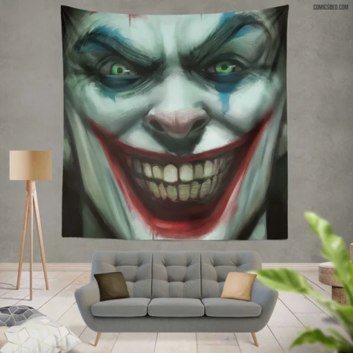 Joker DC Chaotic Clown Comic Wall Tapestry