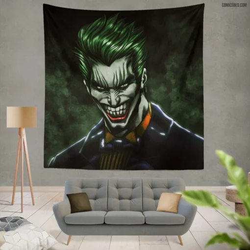 Joker DC Chaotic Prankster Comic Wall Tapestry