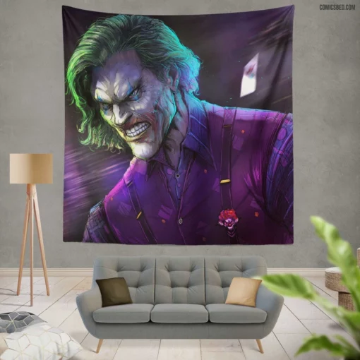 Joker DC Chaotic Villain Comic Wall Tapestry