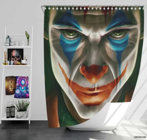 Joker DC Clown of Mayhem Comic Shower Curtain