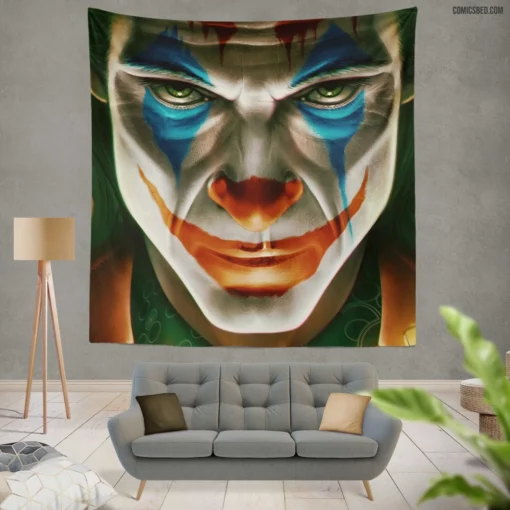 Joker DC Clown of Mayhem Comic Wall Tapestry