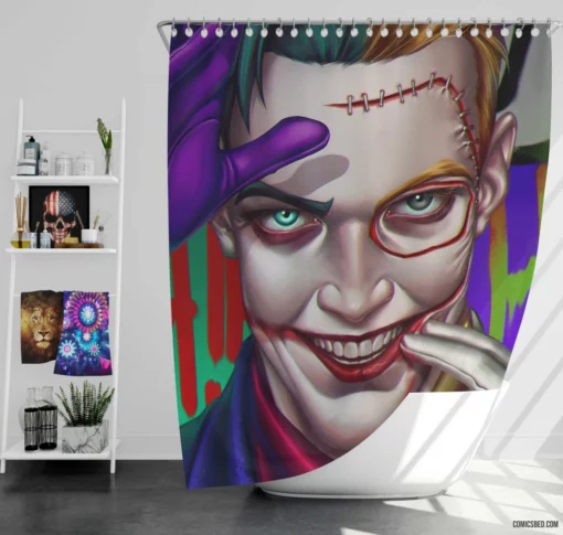 Joker DC Enigmatic Antagonist Comic Shower Curtain