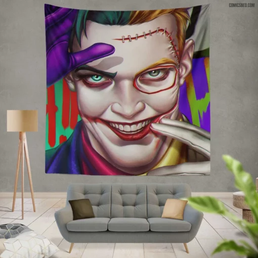 Joker DC Enigmatic Antagonist Comic Wall Tapestry