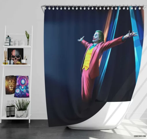 Joker DC Enigmatic Grin Comic Shower Curtain