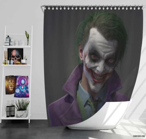 Joker DC Enigmatic Laughter Comic Shower Curtain