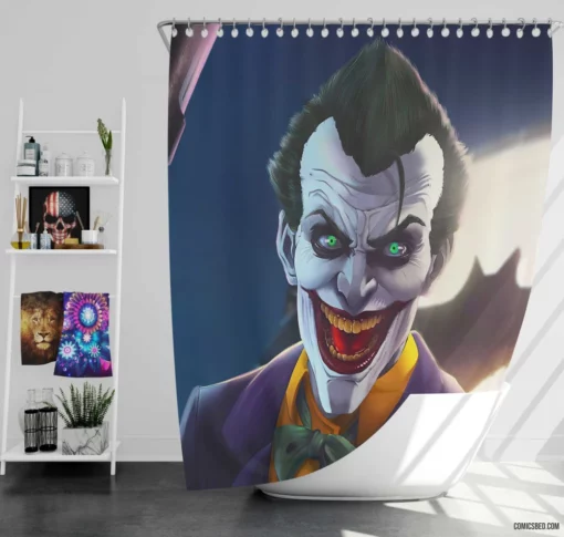 Joker DC Enigmatic Riddle Comic Shower Curtain