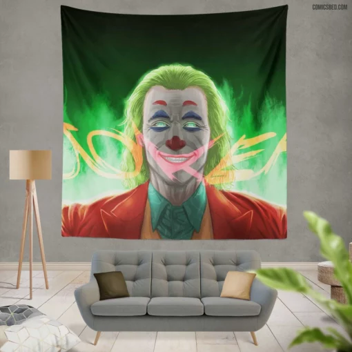 Joker DC Enigmatic Tumult Comic Wall Tapestry