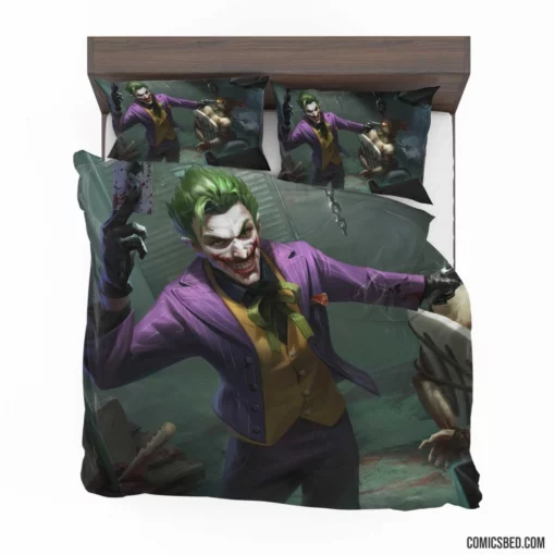 Joker DC Gun-Wielding Clown Prince Comic Bedding Set 1