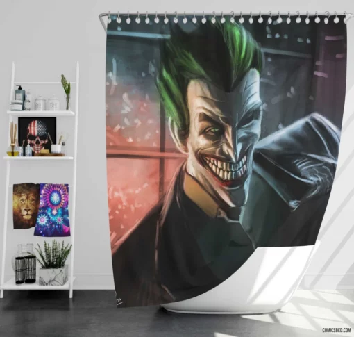 Joker DC Intriguing Adversary Comic Shower Curtain