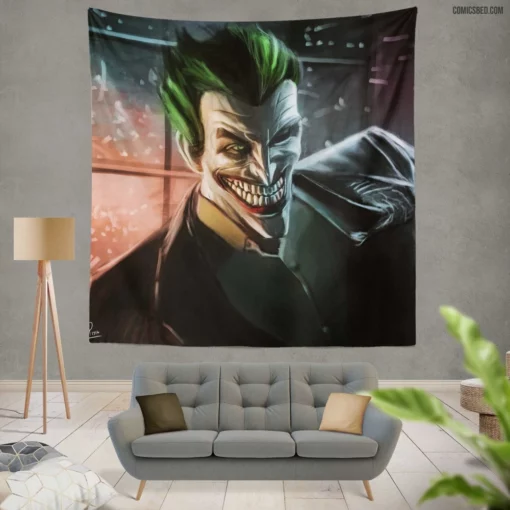 Joker DC Intriguing Adversary Comic Wall Tapestry