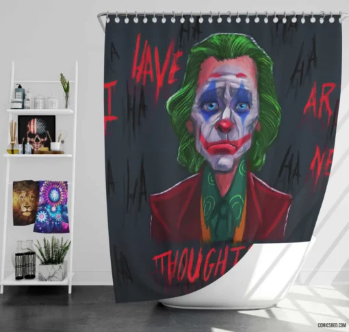 Joker DC Laughter in Shadows Comic Shower Curtain