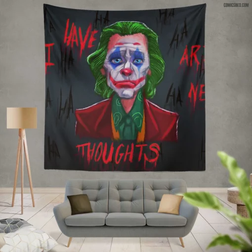 Joker DC Laughter in Shadows Comic Wall Tapestry