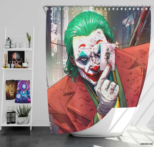 Joker DC Legendary Prankster Comic Shower Curtain