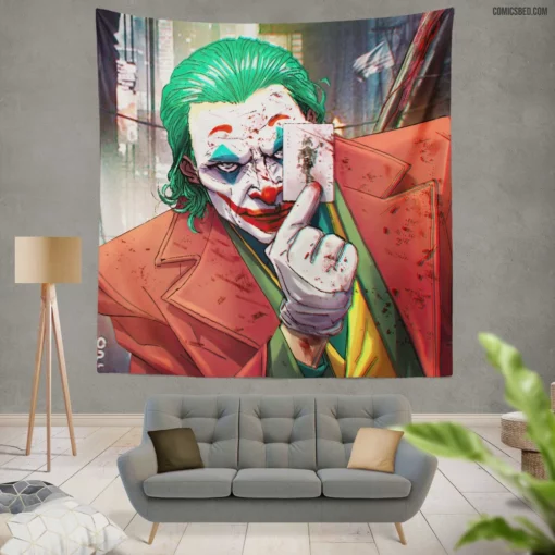 Joker DC Legendary Prankster Comic Wall Tapestry