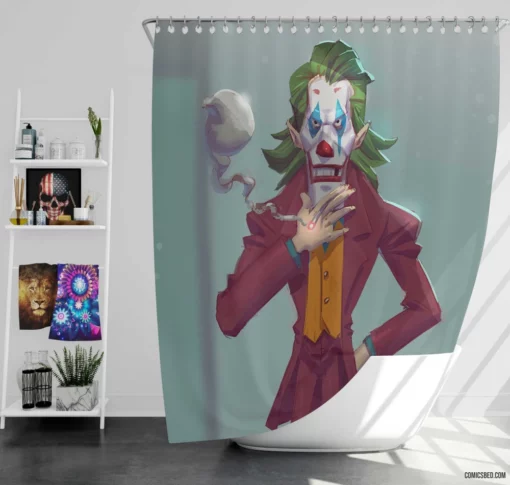 Joker DC Mischief Unleashed Comic Shower Curtain