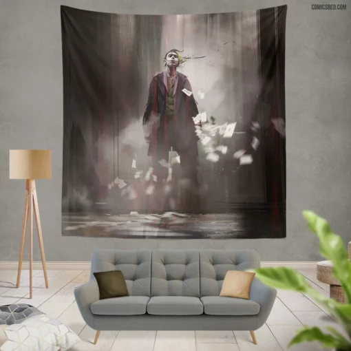 Joker DC Mysterious Clown Comic Wall Tapestry