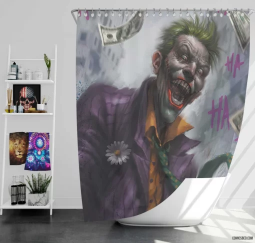 Joker DC Mysterious Malice Comic Shower Curtain