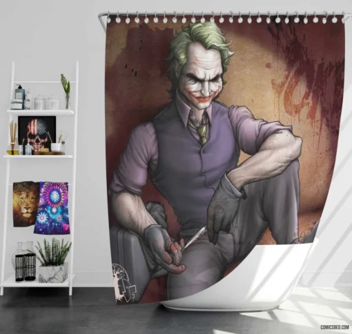 Joker DC Mysterious Mastermind Comic Shower Curtain