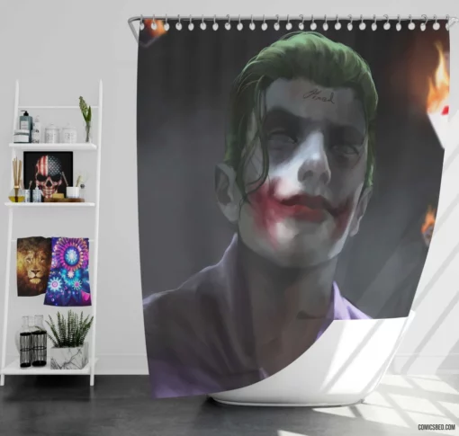 Joker DC Playful Enigma Comic Shower Curtain