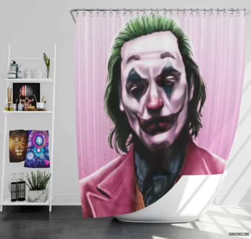 Joker DC Puzzling Trickster Comic Shower Curtain