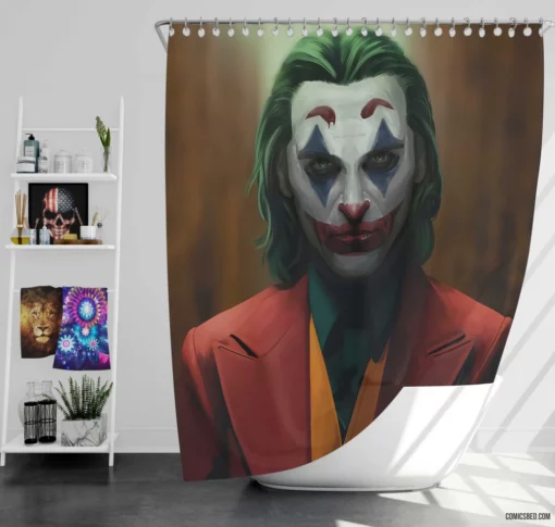 Joker DC Trickster of Chaos Comic Shower Curtain