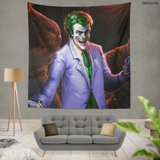 Joker DC Unpredictable Adversary Comic Wall Tapestry