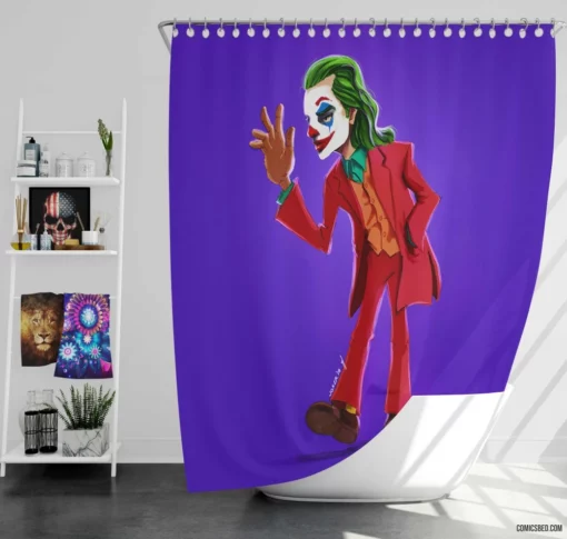 Joker DC Unpredictable Laughter Comic Shower Curtain