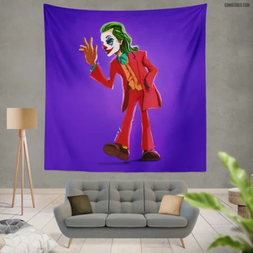 Joker DC Unpredictable Laughter Comic Wall Tapestry