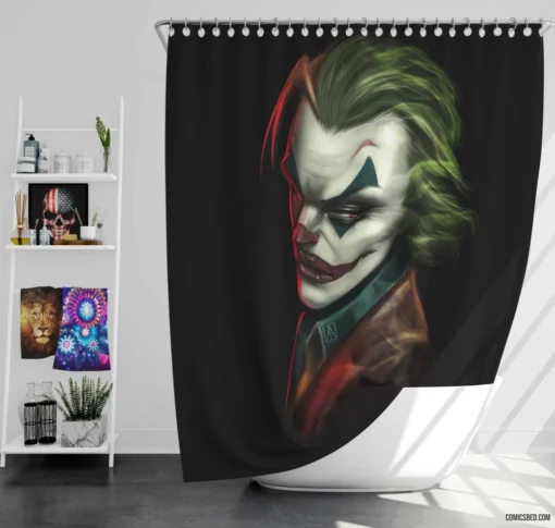 Joker DC Unpredictable Opponent Comic Shower Curtain