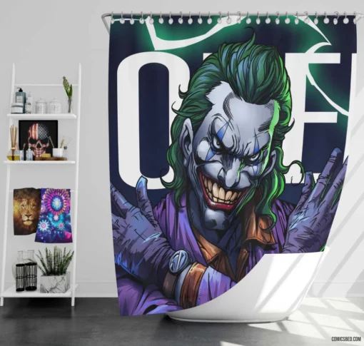 Joker DC Unpredictable Puzzle Comic Shower Curtain