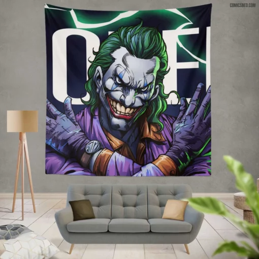 Joker DC Unpredictable Puzzle Comic Wall Tapestry