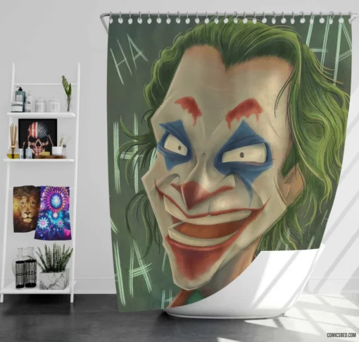 Joker DC Villainous Enigma Comic Shower Curtain