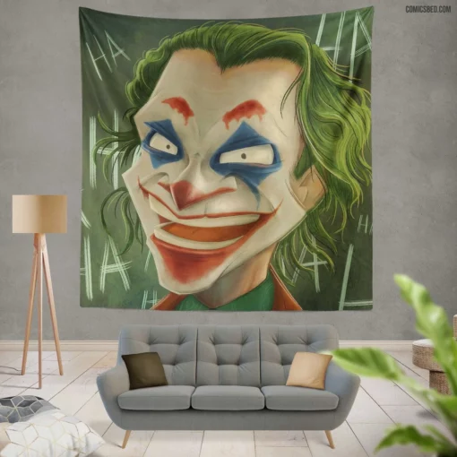 Joker DC Villainous Enigma Comic Wall Tapestry