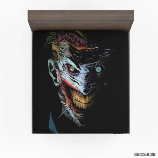 Joker Dark Grin Creeping Chaos Comic Fitted Sheet 1