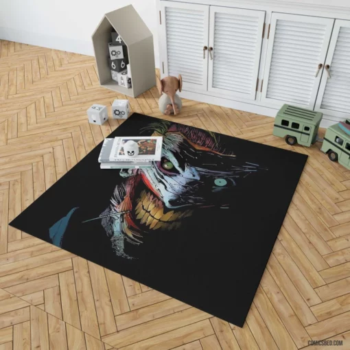 Joker Dark Grin Creeping Chaos Comic Rug 1