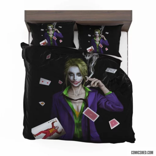 Joker Girl Smoking DC Trickster Comic Bedding Set 1