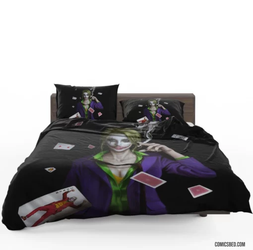 Joker Girl Smoking DC Trickster Comic Bedding Set