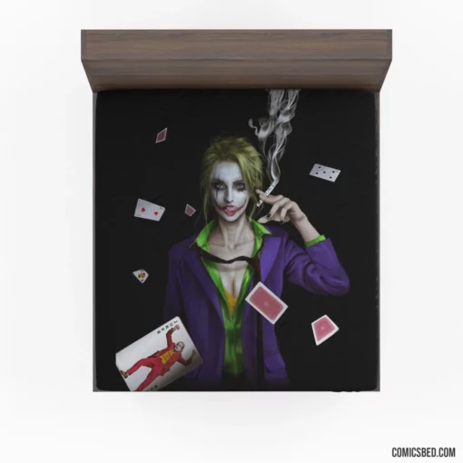 Joker Girl Smoking DC Trickster Comic Fitted Sheet 1