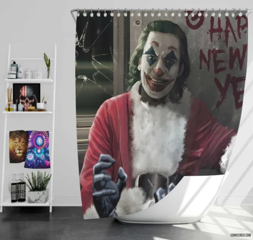 Joker Happy New Year DC Clown Comic Shower Curtain