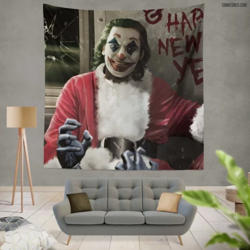 Joker Happy New Year DC Clown Comic Wall Tapestry