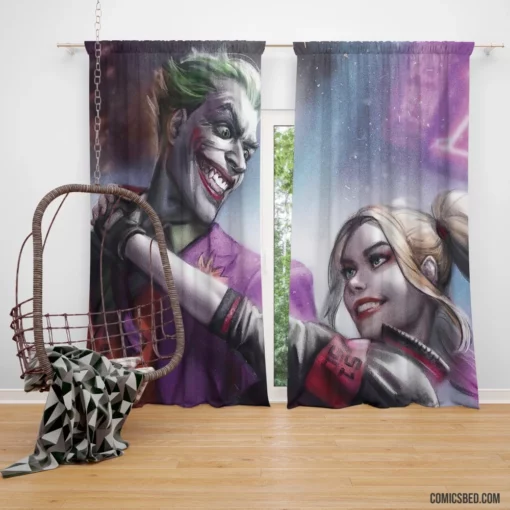 Joker Harley Quinn DC Dynamic Duo Comic Curtain