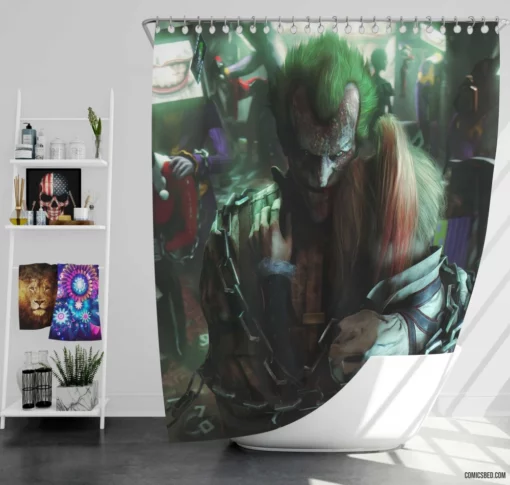 Joker Harley Quinn Mad Love Comic Shower Curtain